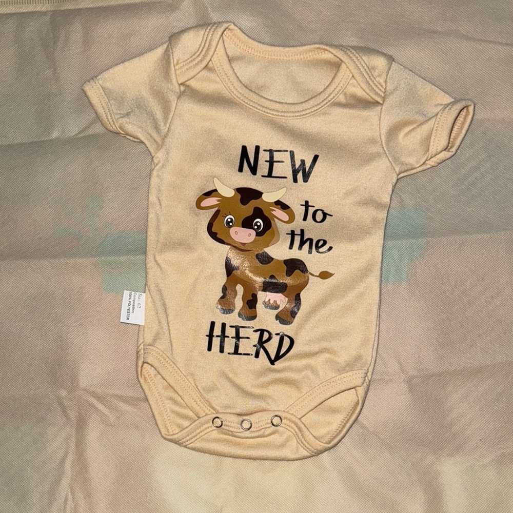 Cream Baby Onesie - New to the Herd